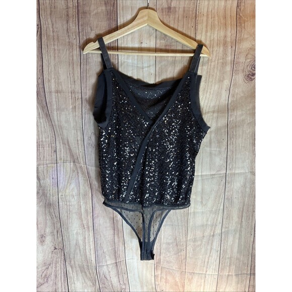 Free People Bodysuit Womens Medium Sequin Spark Party Event Concert 170/96A - Picture 7 of 14